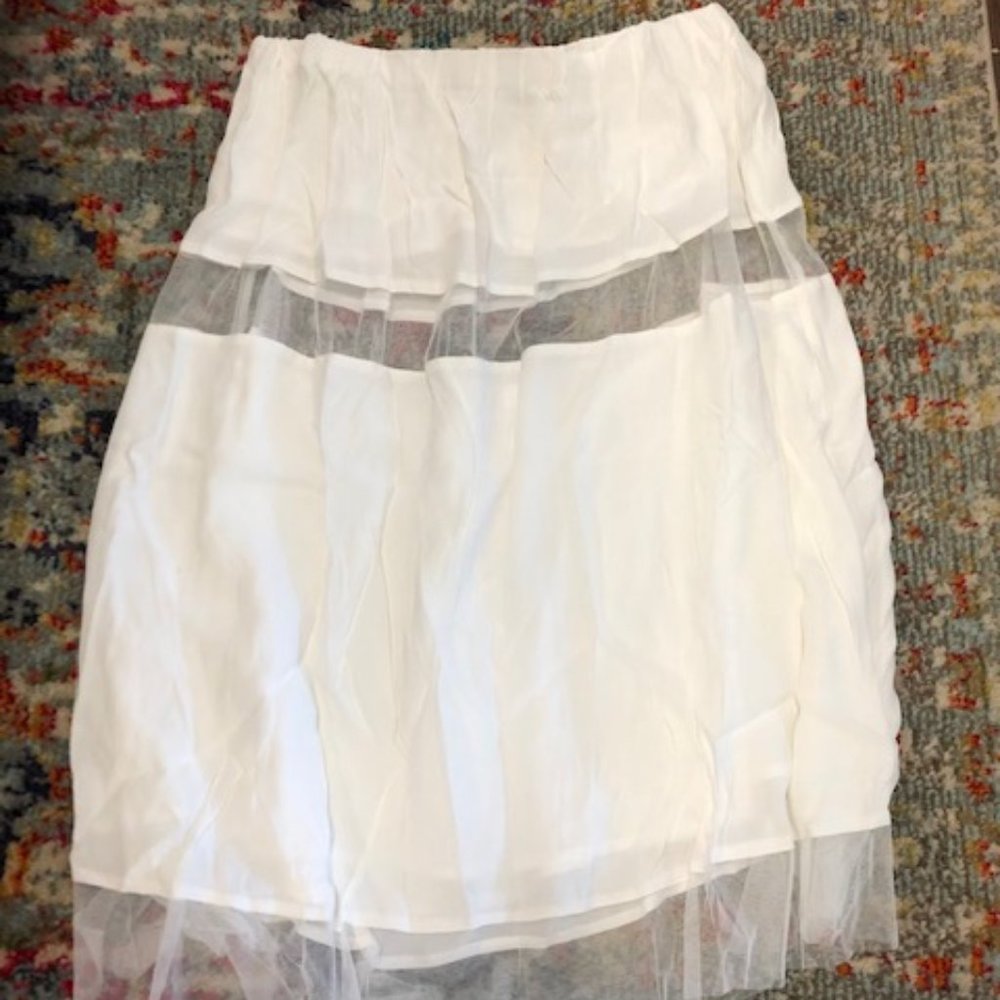 Tobi White Mesh Shift Dress
